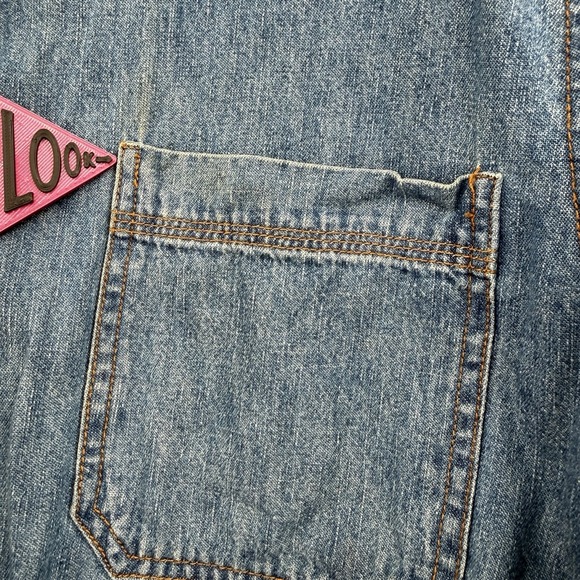 VTG Faded Glory Womens XL Denim Shirt Bald Eagle Nature Western Americana Boho - Picture 8 of 16